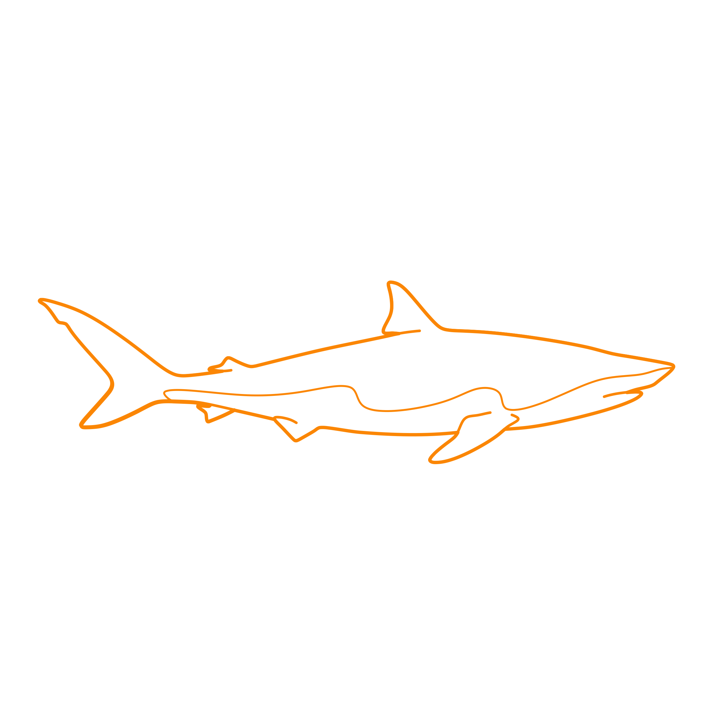 Animals Sharks Bull Shark Outline Svg Vector Free Vectors